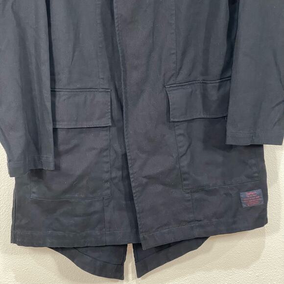 Zephyren Mens Black Hooded Long Jacket J-Fashion Visual Kei Streetwear Grunge L - Picture 3 of 9